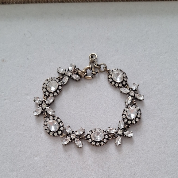 J. Crew Jewelry - J. Crew  Silver Crystal Bracelet